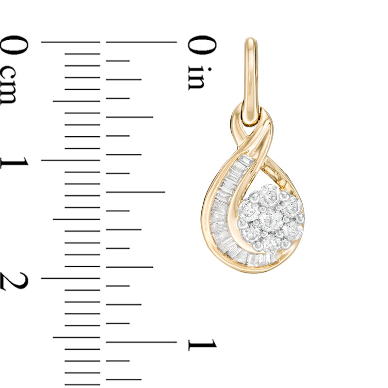 Main Image 2 of Previously Owned - 3/4 CT. T.W. Composite Diamond Flame Drop Earrings in 10K Gold