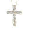 Thumbnail Image 1 of Previously Owned - 3/4 CT. T.W. Diamond Twisting Cross Pendant in 10K Gold