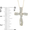 Thumbnail Image 2 of Previously Owned - 3/4 CT. T.W. Diamond Twisting Cross Pendant in 10K Gold