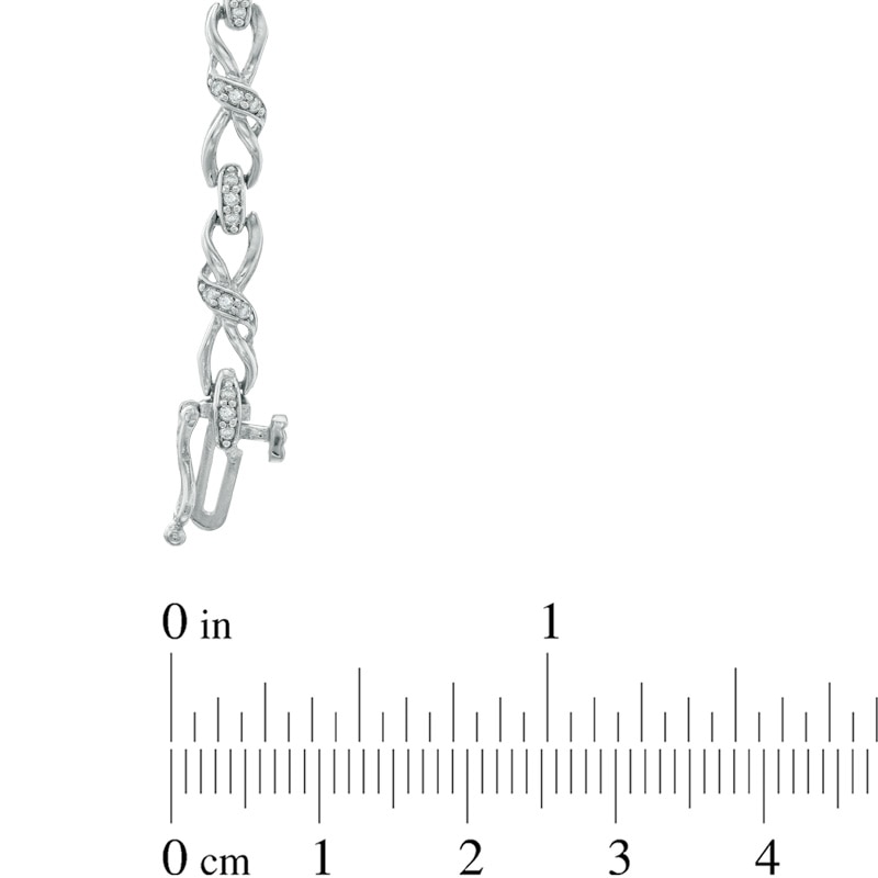 Main Image 2 of Previously Owned - 1/2 CT. T.W. Diamond Infinity Wrap Link Bracelet in 10K White Gold - 7.25"