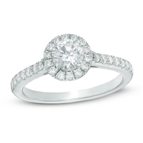 Previously Owned - Celebration LuxÂ® 1 CT. T.w. Diamond Frame Engagement Ring in 18K White Gold (I/Si2)