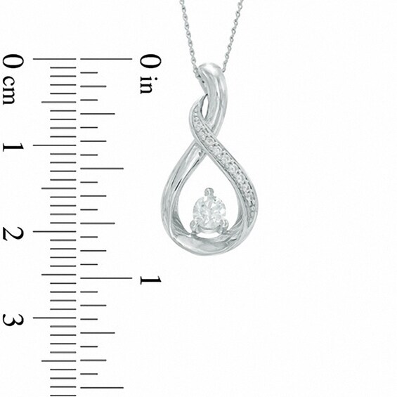 Previously Owned - 1/4 CT. T.w. Diamond Infinity Loop Pendant in 14K White Gold (I/I2)