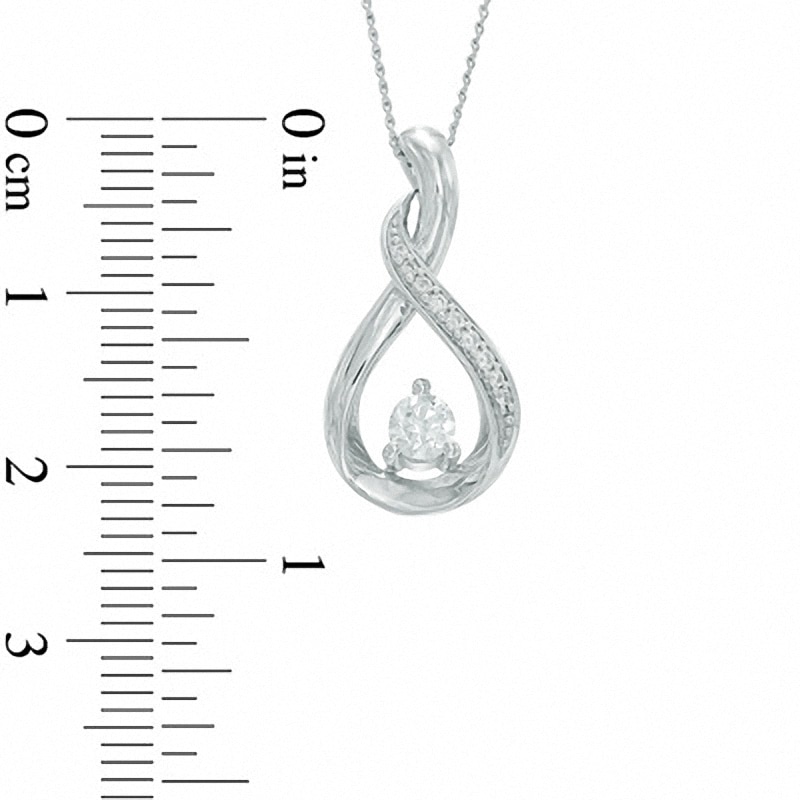 Main Image 2 of Previously Owned - 1/4 CT. T.W. Diamond Infinity Loop Pendant in 14K White Gold (I/I2)