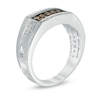 Thumbnail Image 2 of Previously Owned - 1/2 CT. T.W. Champagne and White Diamond Men's Band in 10K White Gold