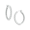 Previously Owned - 1/15 CT. T.W. Diamond Swirl Hoop Earrings in Sterling Silver
