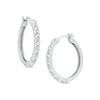 Thumbnail Image 1 of Previously Owned - 1/15 CT. T.W. Diamond Swirl Hoop Earrings in Sterling Silver