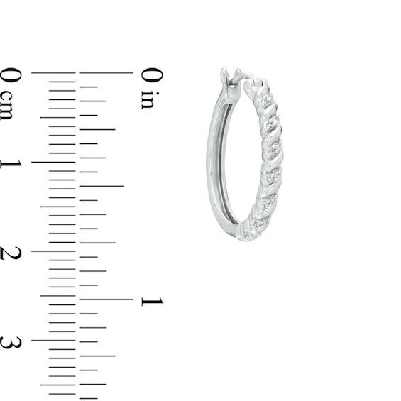 Previously Owned - 1/15 CT. T.w. Diamond Swirl Hoop Earrings in Sterling Silver