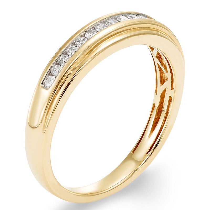 Main Image 2 of Previously Owned - 1/4 CT. T.W. Diamond Channel-Set Band in 14K Gold (I2/I)