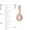 Thumbnail Image 1 of Previously Owned - Pear-Shaped Morganite and Diamond Accent Frame Drop Earrings in 10K Rose Gold