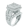 Thumbnail Image 2 of Previously Owned - 7 CT. T.W. Princess-Cut Composite Diamond Frame Triple Row Engagement Ring in 14K White Gold