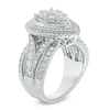 Thumbnail Image 2 of Previously Owned - 2 CT. T.W. Composite Diamond Pear Frame Multi-Row Vintage-Style Engagement Ring in 14K White Gold