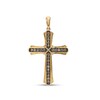 Thumbnail Image 1 of Previously Owned - 3/4 CT. T.W. Champagne Diamond "X" Flaring Layered Cross Necklace Charm in 10K Gold