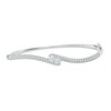 Thumbnail Image 1 of Previously Owned - Ever Us® 1 CT. T.W. Two-Stone Diamond Bypass Bangle in 14K White Gold