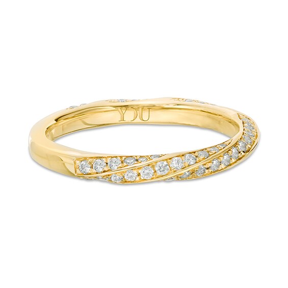 Previously Owned - YOU by Jean Doussetâ¢ 1/2 CT. T.w. Diamond Twist Anniversary Band in 14K Gold (I/Si2)