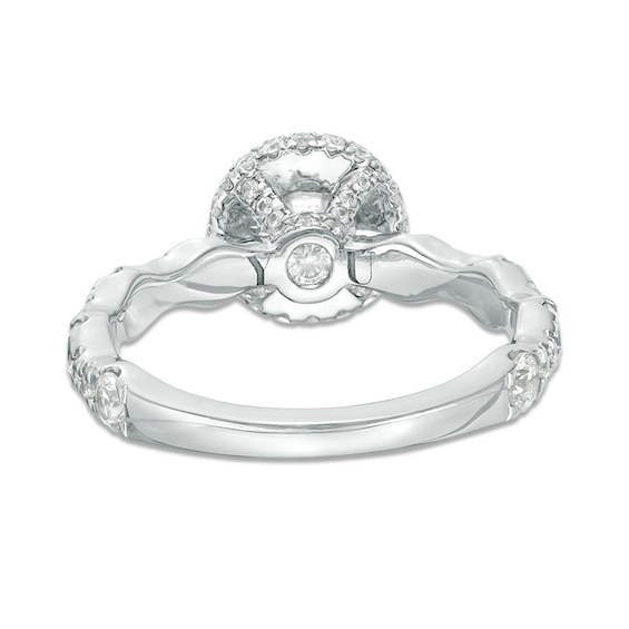 Previously Owned - YOU by Jean Dousset™ 1-7/8 CT. T.w. Diamond Frame Wave Engagement Ring in 14K White Gold (I/Si2)