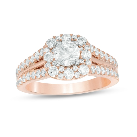 Previously Owned - Love's Destiny by Zales 1-1/2 CT. T.w. Diamond Cushion Engagement Ring in 14K Two-Tone Gold (I/I1)