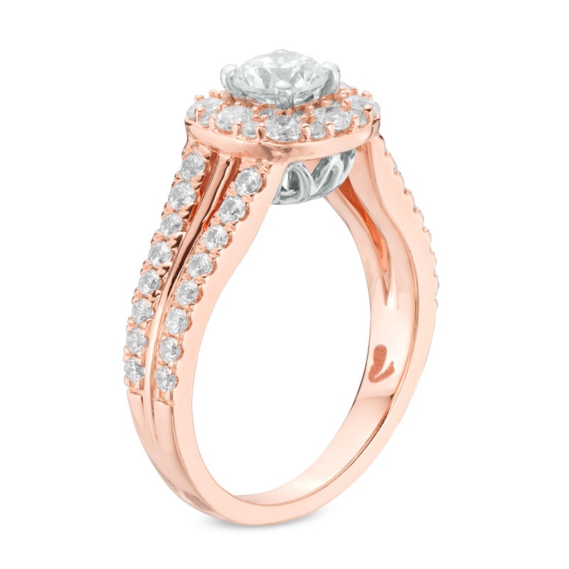 Main Image 2 of Previously Owned - Love's Destiny by Zales 1-1/2 CT. T.W. Diamond Cushion Engagement Ring in 14K Two-Tone Gold (I/I1)