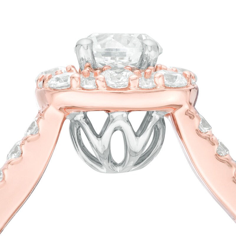 Main Image 3 of Previously Owned - Love's Destiny by Zales 1-1/2 CT. T.W. Diamond Cushion Engagement Ring in 14K Two-Tone Gold (I/I1)
