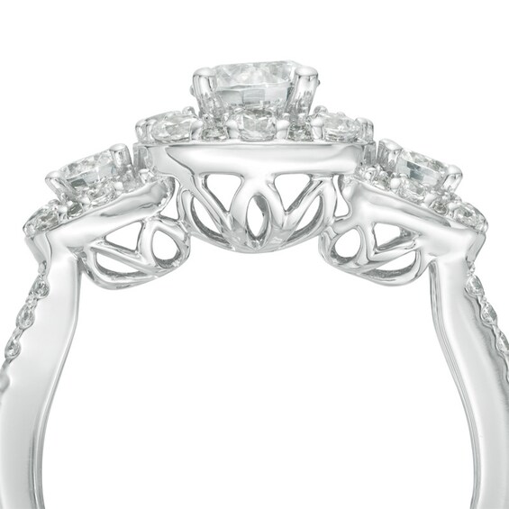 Previously Owned - Love's Destiny by Zales 1-5/8 CT. T.w. Diamond Three Stone Engagement Ring in 14K White Gold (I/I1)