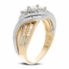 Thumbnail Image 2 of Previously Owned - 1/2 CT. T.W. Diamond Three Stone Cross Over Ring in 14K Two-Tone Gold