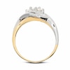 Thumbnail Image 3 of Previously Owned - 1/2 CT. T.W. Diamond Three Stone Cross Over Ring in 14K Two-Tone Gold