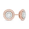 Thumbnail Image 1 of Previously Owned - 1 CT. T.W. Diamond Double Frame Stud Earrings in 10K Two-Tone Gold