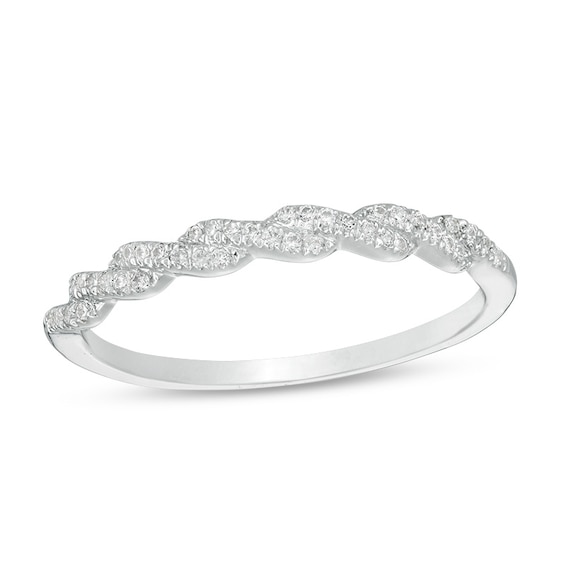 Previously Owned - 1/10 CT. T.w. Diamond Twist Anniversary Band in 10K White Gold