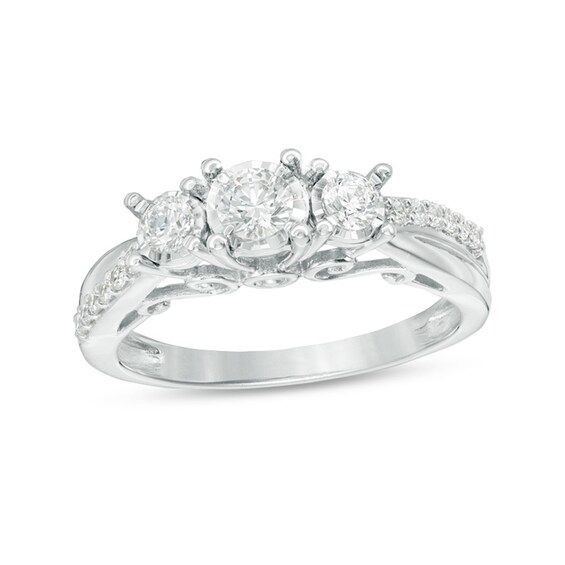 Previously Owned - 1/2 CT. T.W. Diamond Past Present Fu