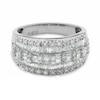 Thumbnail Image 2 of Previously Owned - 1 CT. T.W. Baguette and Round Diamond Three Row Ring in 10K White Gold