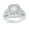 Thumbnail Image 0 of Previously Owned - 2 CT. T.W. Composite Diamond Frame Multi-Row Vintage-Style Engagement Ring in 14K White Gold