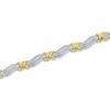 Thumbnail Image 1 of Previously Owned - 1 CT. T.W. Diamond Curved "X" Link Bracelet in 10K Two-Tone Gold