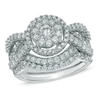 Thumbnail Image 1 of Previously Owned - 2 CT. T.W. Diamond Cluster Bridal Set in 14K White Gold