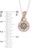 Thumbnail Image 2 of Previously Owned - 1/2 CT. T.W. Champagne and White Diamond Cluster Frame Pendant in 10K Rose Gold