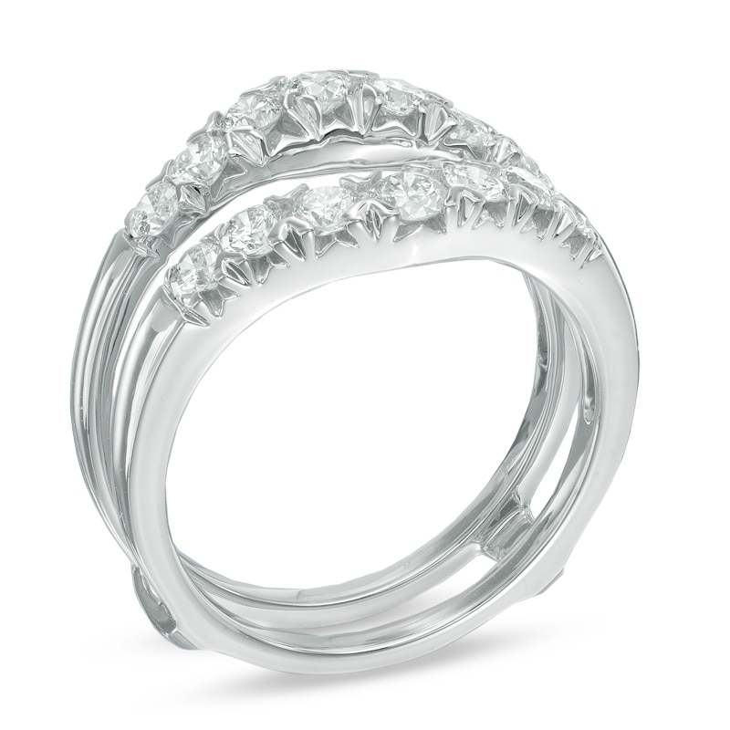 Main Image 2 of Previously Owned - 1 CT. T.W. Diamond Contour Solitaire Enhancer in 14K White Gold