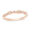 Thumbnail Image 1 of Previously Owned - 1/8 CT. T.W. Diamond Alternating Vintage-Style Stackable Band in 10K Rose Gold