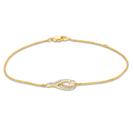 Previously Owned - Interwoven⢠1/6 CT. T.w. Diamond Bracelet in 10K Gold - 7.75"