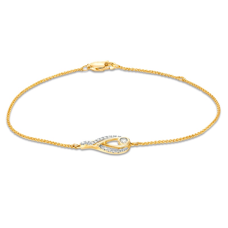 Main Image 1 of Previously Owned - Interwoven™ 1/6 CT. T.W. Diamond Bracelet in 10K Gold - 7.75"