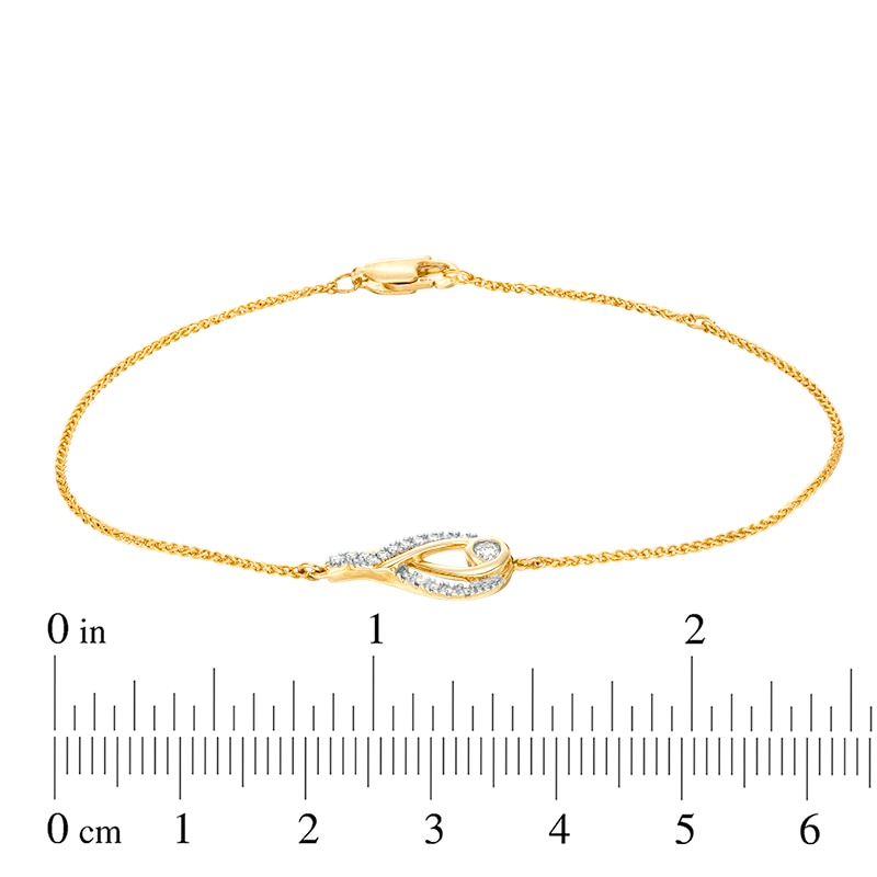 Main Image 3 of Previously Owned - Interwoven™ 1/6 CT. T.W. Diamond Bracelet in 10K Gold - 7.75"