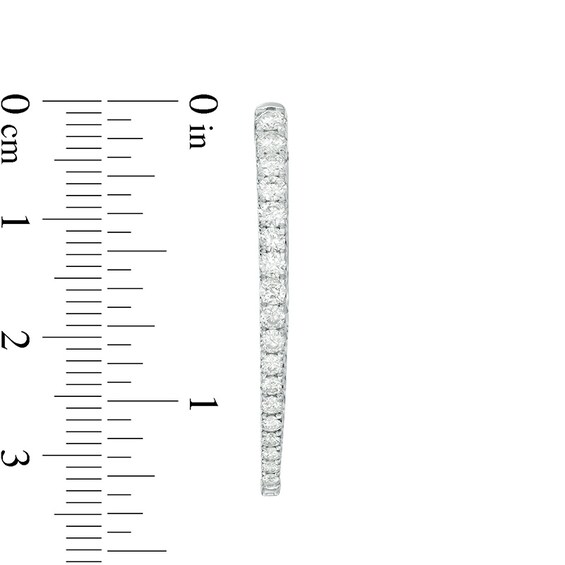 Previously Owned - 2 CT. T.w. Diamond Inside-Out Point Hoop Earrings in 10K White Gold