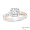 Thumbnail Image 1 of Previously Owned - Enchanted Disney Snow White 1 CT. T.W. Princess-Cut Frame Engagement Ring in 14K Two-Tone Gold