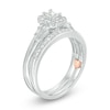 Thumbnail Image 2 of Previously Owned - Perfect Fit 1/2 CT. T.W. Emerald-Cut Diamond Frame Vintage-Style Interlocking Bridal Set in 10K White Gold
