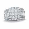 Thumbnail Image 1 of Previously Owned - 4 CT. T.W. Composite Princess-Cut Diamond Three Piece Bridal Set in 14K White Gold