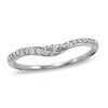 Thumbnail Image 1 of Previously Owned - 1/8 CT. T.W. Diamond Swoop Contour Wedding Band in 14K White Gold