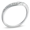 Thumbnail Image 2 of Previously Owned - 1/8 CT. T.W. Diamond Swoop Contour Wedding Band in 14K White Gold