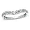 Thumbnail Image 1 of Previously Owned - 1/5 CT. T.W. Diamond Double Row Contour Wedding Band in 14K White Gold