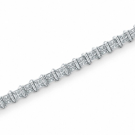 Previously Owned - 1/2 CT. T.w. Diamond Bar Bracelet in Sterling Silver