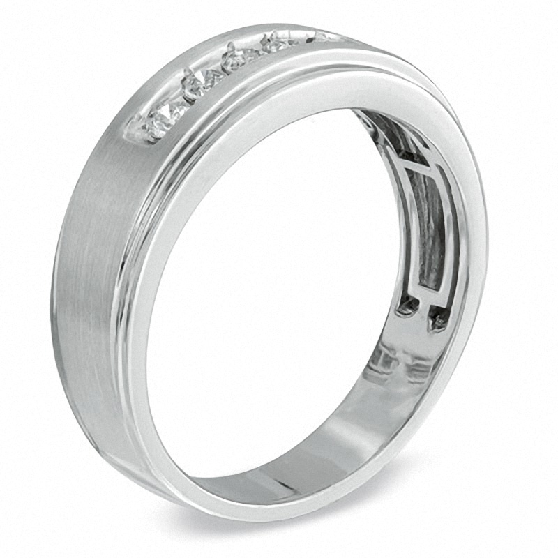Main Image 2 of Previously Owned - 1/4 CT. T.W. Diamond Five Stone Band in 14K White Gold