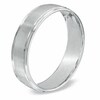 Thumbnail Image 1 of Previously Owned - Men's 6.0mm Satin Stripe Wedding Band in 10K White Gold