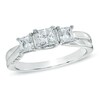 Thumbnail Image 1 of Previously Owned - Celebration 102® 1 CT. T.W. Princess-Cut Diamond Three Stone Ring in 18K White Gold (I/SI2)