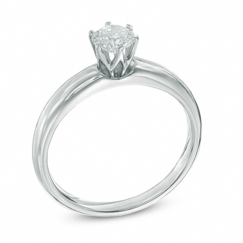 Main Image 2 of Previously Owned - 1/2 CT. Diamond Solitaire Engagement Ring in 14K White Gold (I/I1)